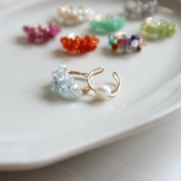 《夏の福袋》｛イヤーカフ｝２個セット 選べるカラー 14kgf/petit berries ear cuff(片耳） 2枚目の画像