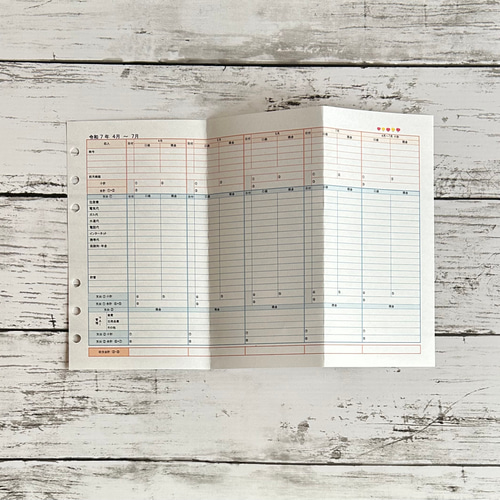 受注製作】カレンダー式かんたん家計簿 リフィル（バイブル） 手帳