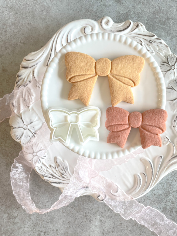 [蝴蝶結]&lt;L尺寸&gt;餅乾模具/可愛/禮物/禮物/手工製作/時尚/生日/週年紀念/慶祝/女孩/母親節 第3張的照片