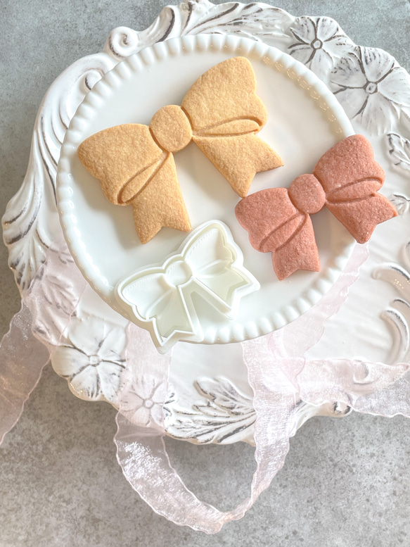 [蝴蝶結]&lt;L尺寸&gt;餅乾模具/可愛/禮物/禮物/手工製作/時尚/生日/週年紀念/慶祝/女孩/母親節 第2張的照片