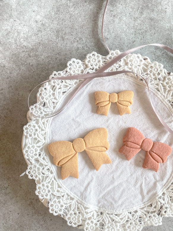 [蝴蝶結]&lt;L尺寸&gt;餅乾模具/可愛/禮物/禮物/手工製作/時尚/生日/週年紀念/慶祝/女孩/母親節 第4張的照片