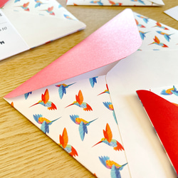 ハチドリのレターセット（シール付）洋2封筒 A5便箋 手紙 お礼状 ファンレター 動物 鳥 おしゃれ 可愛い 6枚目の画像