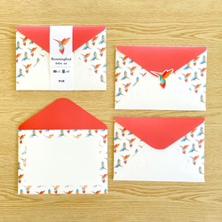 ハチドリのレターセット（シール付）洋2封筒 A5便箋 手紙 お礼状 ファンレター 動物 鳥 おしゃれ 可愛い 5枚目の画像