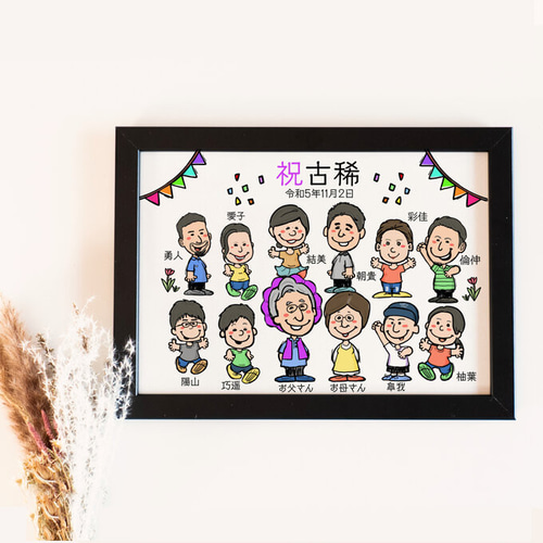 楽天市場】似顔絵 プレゼント 【 送料無料 】 百寿祝い 白寿祝い