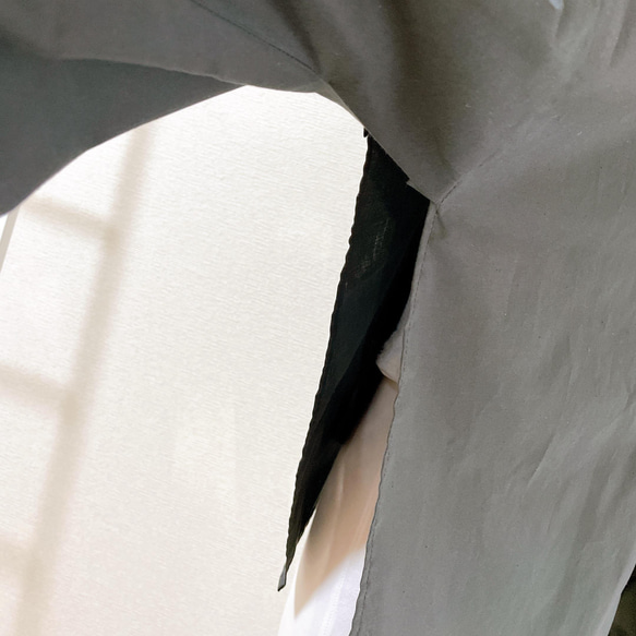 衿付き半襦袢　ブラックレース　 4枚目の画像