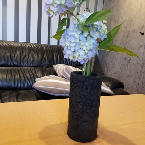 FP1407円柱型 ハンドメイド センメント鉢 コンクリート鉢 モルタル