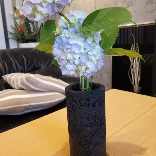 FP1407円柱型 ハンドメイド センメント鉢 コンクリート鉢 モルタル