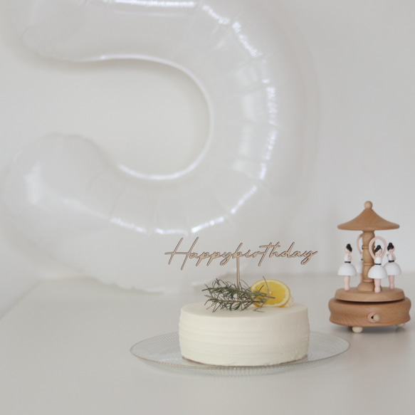 ケーキトッパー Happy Birthday 誕生日 シンプル バースデー 6枚目の画像