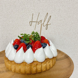 【送料込】ハーフバースデー　half birthday ケーキトッパー 1枚目の画像