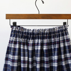 【即納】タータンチェック ロングスカート（ドレスタータン）ネイビー 紺 チェック 起毛 6枚目の画像