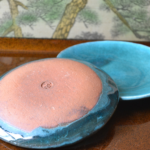 再入荷！】小皿2枚セット ターコイズ ＊小皿 お皿 ☆萩焼 陶器 小皿