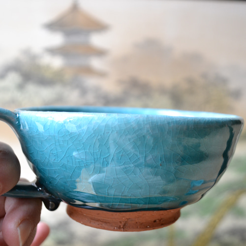 再入荷！】 スープカップ2個セット（ターコイズ） ＊小鉢 スープ皿