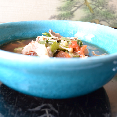 再入荷！】 スープボウル大（ターコイズ） 鉢 スープ皿 ☆萩焼 陶器