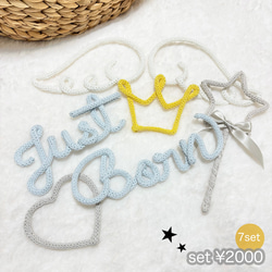 セット販売　just born ジャストボーン　ニューボーン　ウールレター　レターバナー　羽　 1枚目の画像