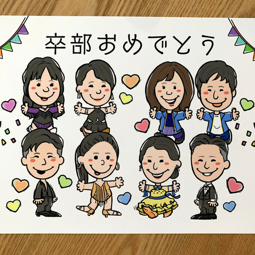 特価品セ 似顔絵 結婚式両親贈呈品／両親贈答品・ 2名 その他インテリア イラスト