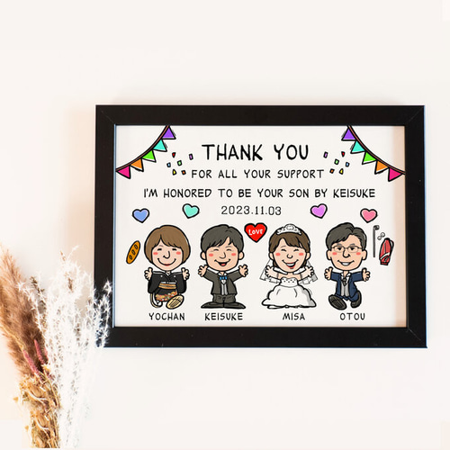 似顔絵 結婚式両親贈呈品／両親贈答品・ 2名 その他インテリア