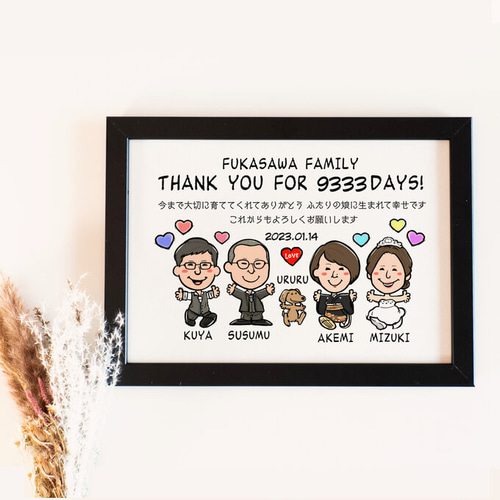 似顔絵 結婚式両親贈呈品／両親贈答品・ 2名 その他インテリア
