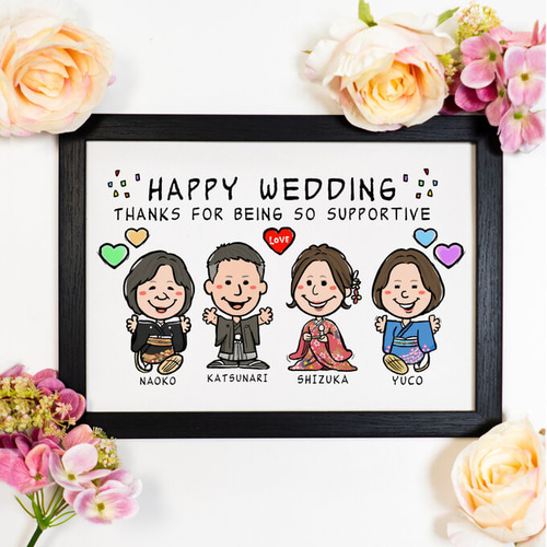 似顔絵 結婚式両親贈呈品／両親贈答品・ 2名 その他インテリア