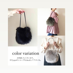 【soldout】 2way eco fur mini bag（カーキ） 9枚目の画像