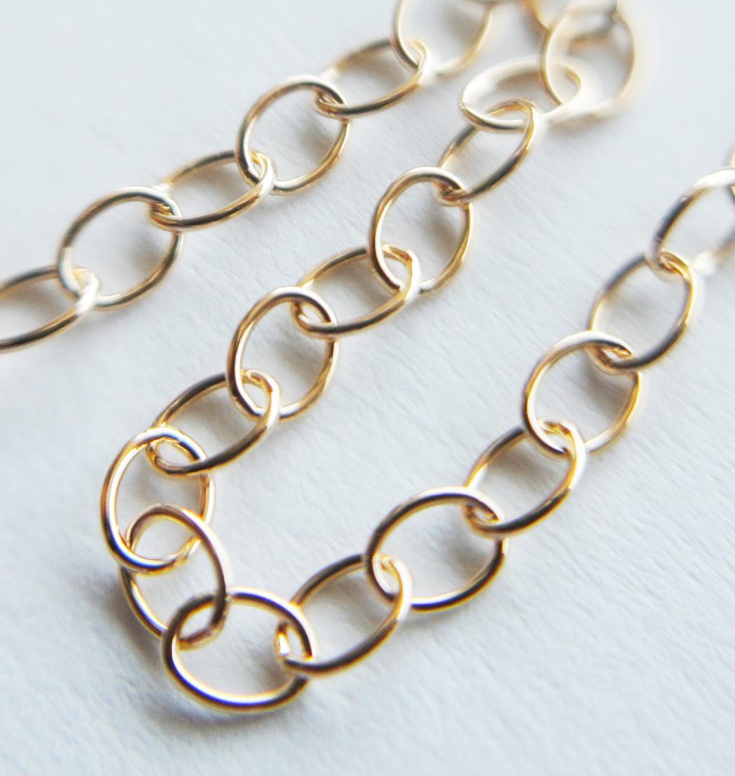 No.b-2.3-468○*K18 シンプルブレスレット オーダー制作○*18金ゴールド少し太め小豆チェーン 18k