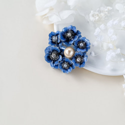 blue rose　アンティークブルー のお花 （ サージカルステンレス316L ）藍色 受注制作 8枚目の画像