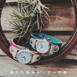 保持兩個人的時間♡定製配對手錶♡免費刻名“Stitch Run Watch” 第1張的照片