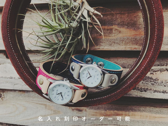 保持兩個人的時間♡定製配對手錶♡免費刻名“Stitch Run Watch” 第1張的照片