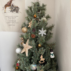 【クリスマス 木製 オーナメント 6個セット】レターバナー クリスマスアイテム メリークリスマス　アドベントカレンダー 16枚目の画像