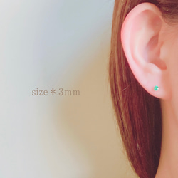 《1月〜12月誕生石》誕生石一粒ポストピアス スタッドピアス サージカルステンレス 14kgf シルバーカラー 誕生日 4枚目の画像