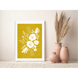 北欧 風 インテリア アート ポスター【white painted.】マスタード