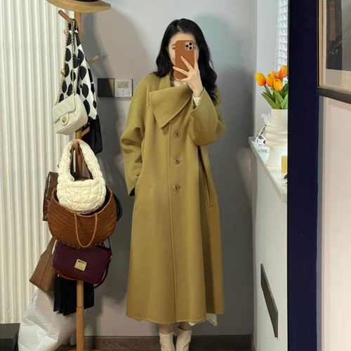 coachのラグラン袖コート 2色【ウール100％】Aライン ラグラン袖のロングコート【春秋冬