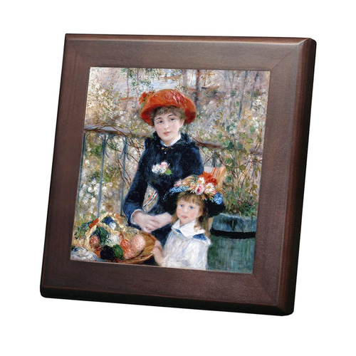ルノワール『 二人の姉妹（テラスにて）』の木枠付きフォトタイル（S