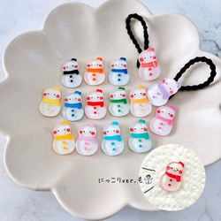 ゆきだるま ミニヘアゴム【2個セット】ヘアアクセサリー【冬 雪だるま