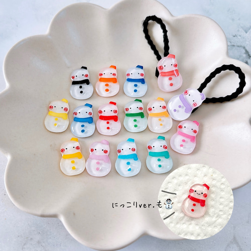 ゆきだるま ミニヘアゴム【2個セット】ヘアアクセサリー【冬 雪だるま
