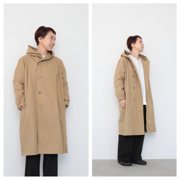 Hoodie coat  / camel 6枚目の画像