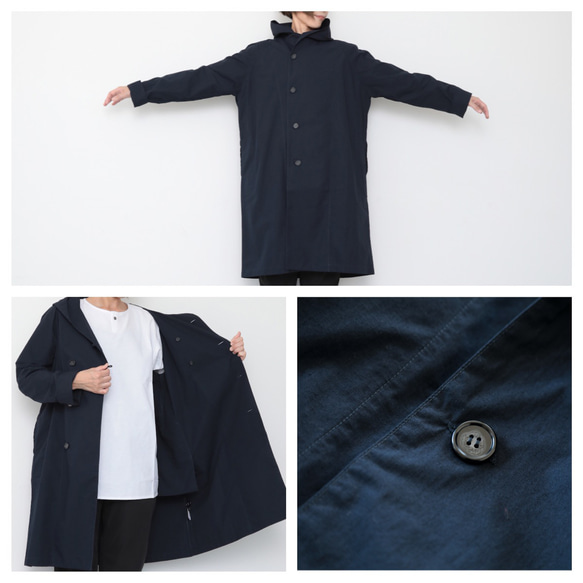 Hoodie coat  / navy 7枚目の画像