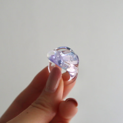 ［洞窟の鉱石］ ガラス リング clear glass ring 4枚目の画像