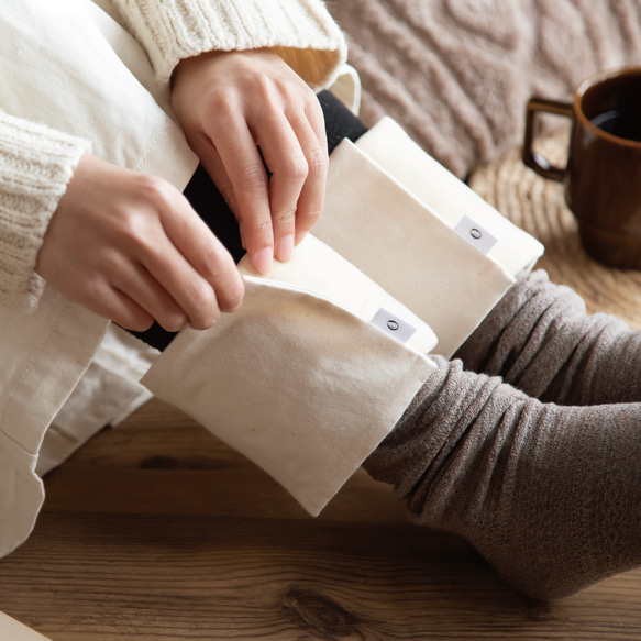 再販《足用2個セット》米ぬか・玄米カイロ クリーム マジックテープ