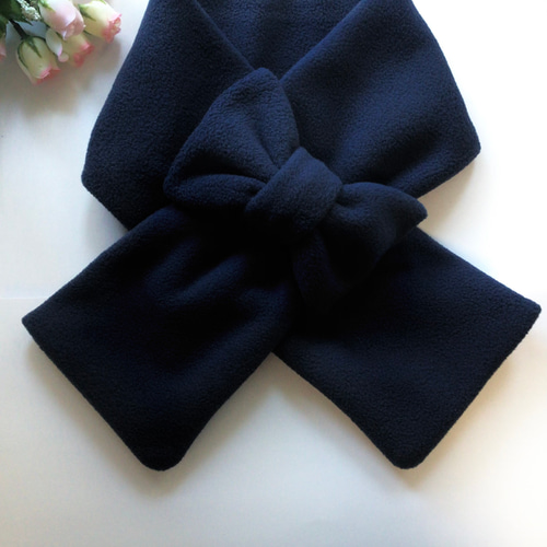 人気商品】子供用マフラー 紺 フリースマフラー ネイビー 名入れ 子供