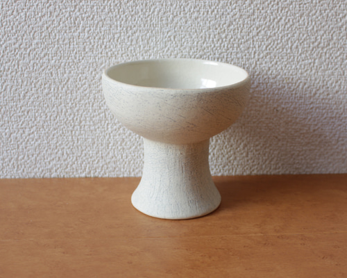 陶器 抹茶碗 馬上杯 茶道 白土 青顔料 コブレット 酒器 ワイン