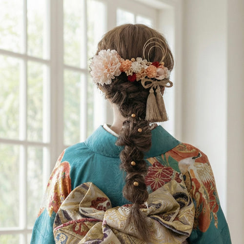 杜若kakIthubata髪飾りピンク 袴 卒業式 白無垢 ヘアパーツ ブライダル