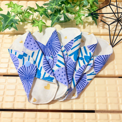 蒸れずに快適ガーゼライナー5枚セット☆おりものシート☆ダブルガーゼ布ナプキン☆ハンカチタイプ 6枚目の画像