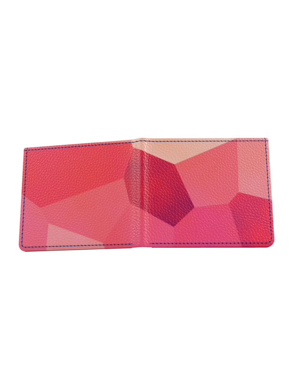 ゆめかわいいコーラルピンクでメルヘンチックな 二つ折り財布 本革 7枚目の画像