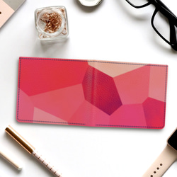 ゆめかわいいコーラルピンクでメルヘンチックな 二つ折り財布 本革 1枚目の画像