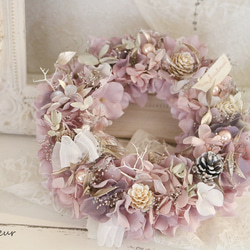 ほんのり大人ピンクのクリスマスリース アートフラワー K-FLEUR 通販