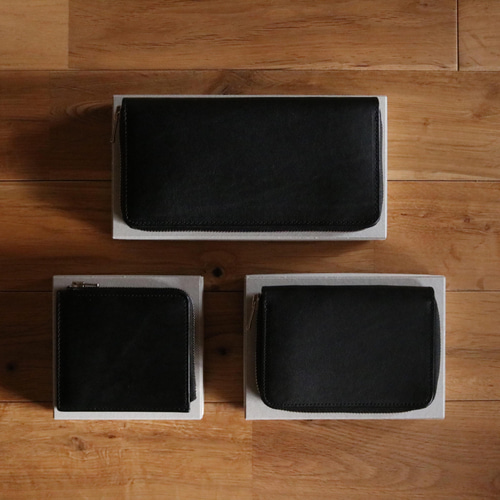 革財布 大 長財布 レザーロングウォレット ブラック 黒 プレゼント