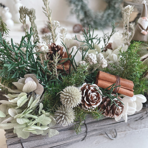 冬を待つサンタ＊クリスマスの森のアレンジメント プリザーブド