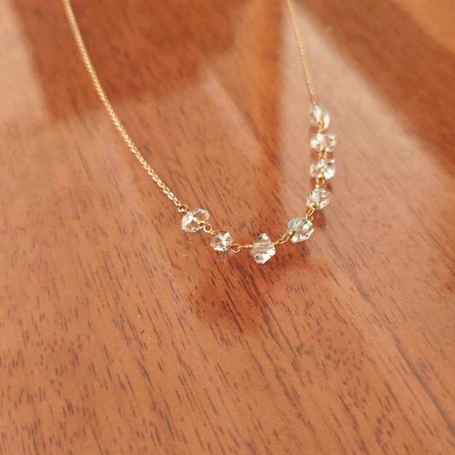 K10YG ハーキマーダイヤモンド ネックレス ハーキマー K10