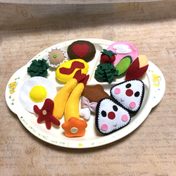 【送料無料】フェルトままごと おもちゃ お弁当　　お花 2枚目の画像
