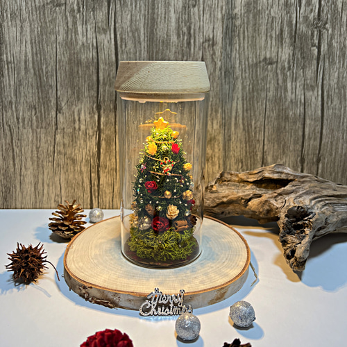 LEDライト付き/クリスマスツリー プリザーブドフラワー & Dahlia 通販